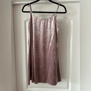 Teeze Me Velvet Slip Dress in Soft Pink